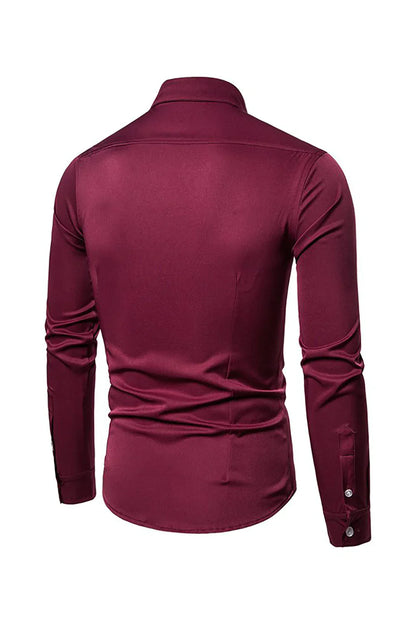 Hubert – Camicia Da Uomo A Maniche Lunghe Con Collo A Revers