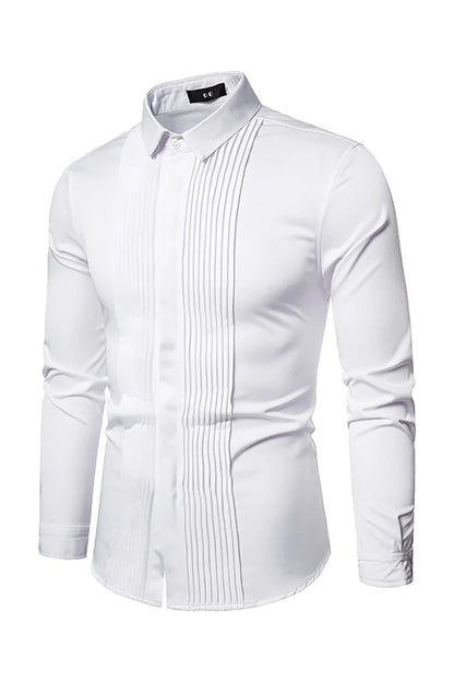 Hubert – Camicia Da Uomo A Maniche Lunghe Con Collo A Revers