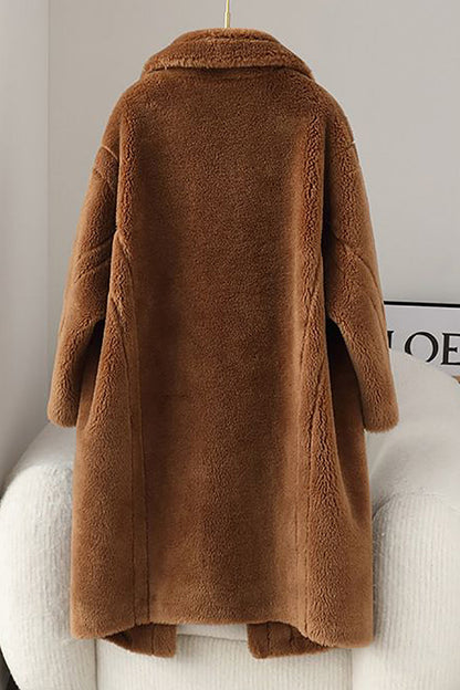 Fiorella - Cappotto lungo effetto teddy, stile sofisticato e comfort invernale