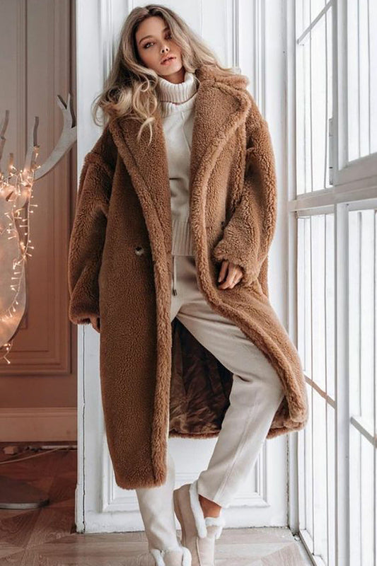Fiorella - Cappotto lungo effetto teddy, stile sofisticato e comfort invernale