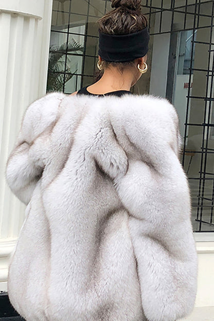 Kim - Cappotto Oversize Bianco in Pelliccia Sintetica