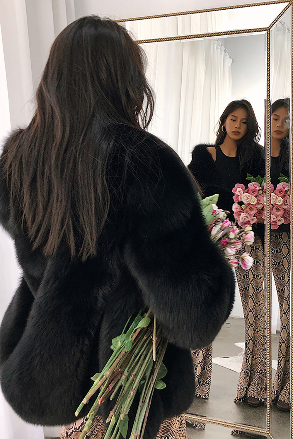 Kendra - Cappotto in Pelliccia Sintetica Aperto Elegante