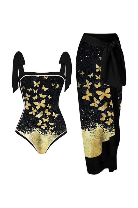 Kendra – Costume Da Bagno Con Motivo Grafico E Gonnellino In Pendant