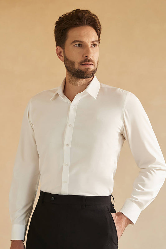 Henry – Camicia Bianca Da Uomo A Manica Lunga Dal Taglio Moderno