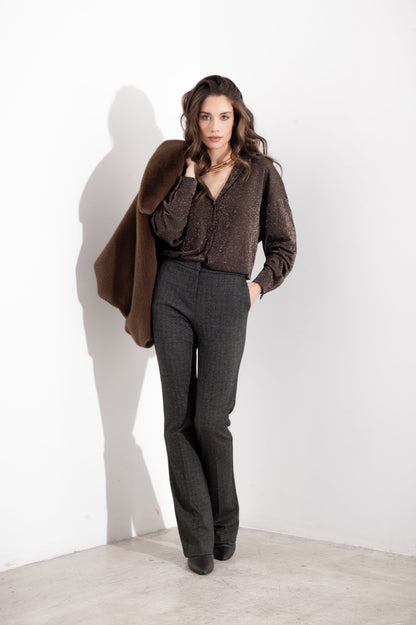 Joanna - Pantaloni da donna a vita alta eleganti