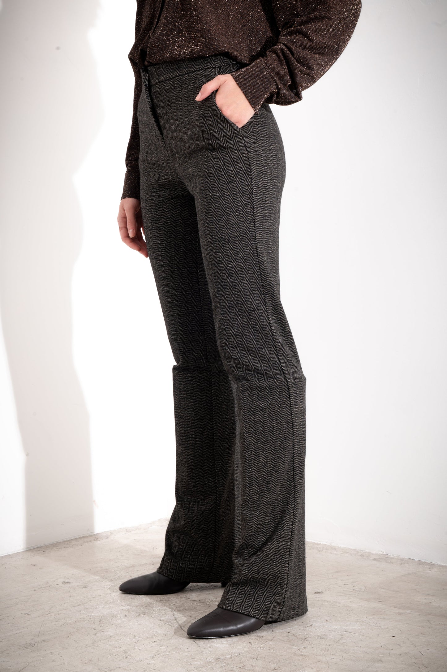 Joanna - Pantaloni da donna a vita alta eleganti