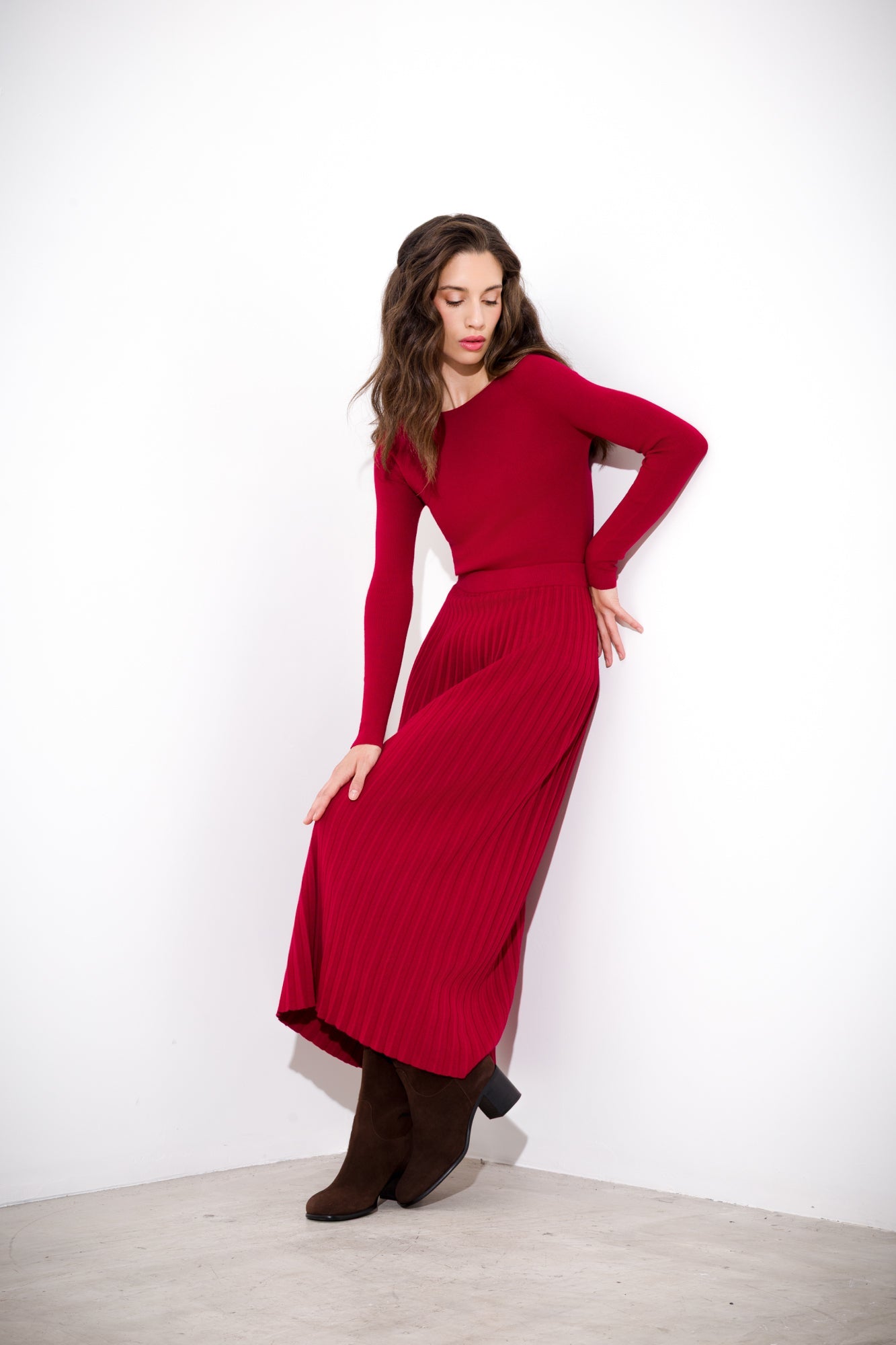Filomena - Maglia Donna Scollo Barchetta a Costine