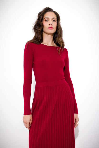 Filomena - Maglia Donna Scollo Barchetta a Costine