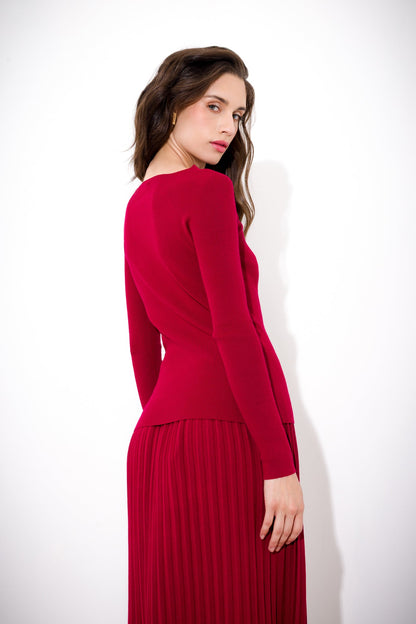 Filomena - Maglia Donna Scollo Barchetta a Costine