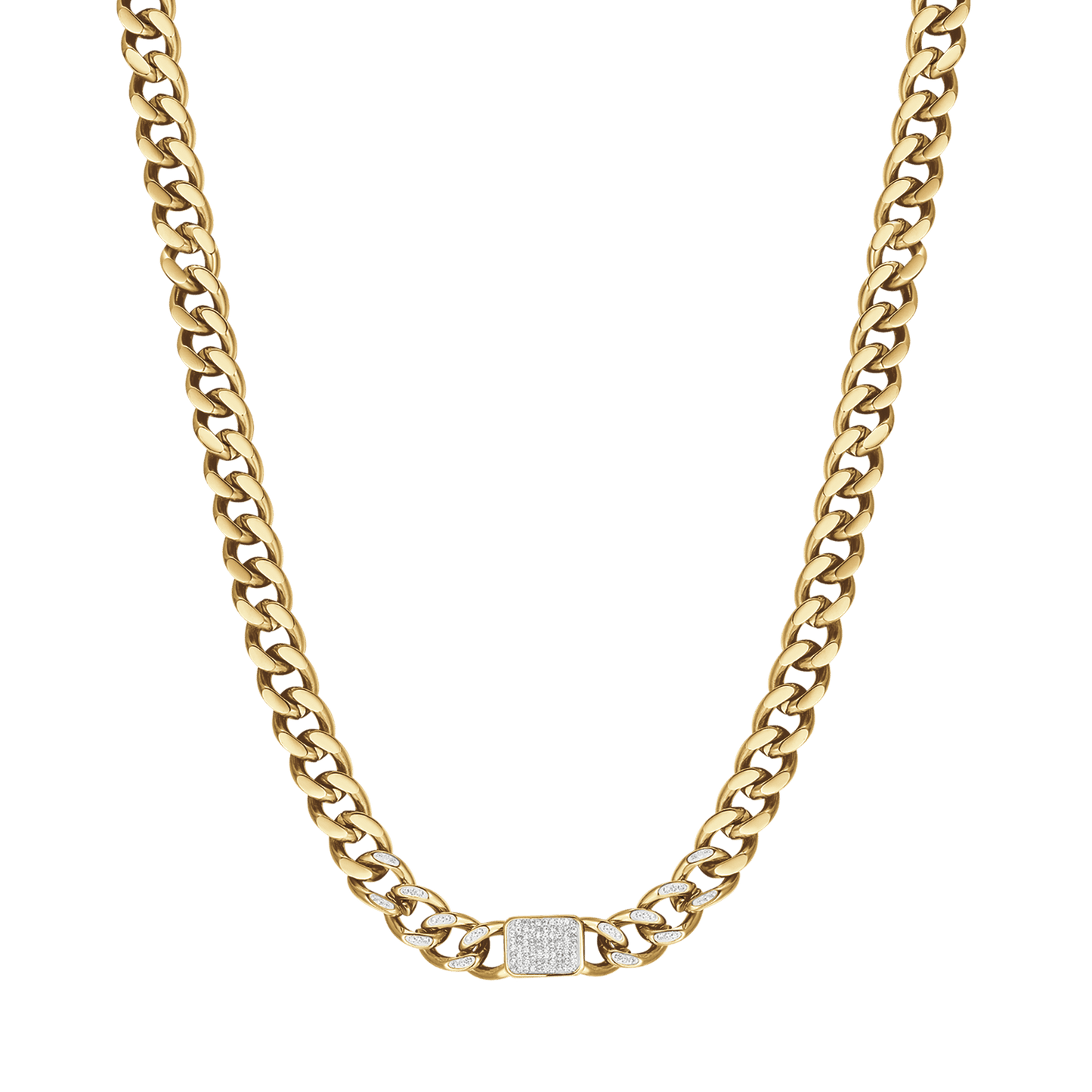 Luiginda - Collana Donna Oro Cristalli Bianchi Pendenti