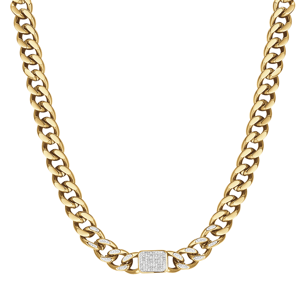 Luiginda - Collana Donna Oro Cristalli Bianchi Pendenti