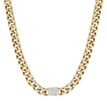 Luiginda - Collana Donna Oro Cristalli Bianchi Pendenti