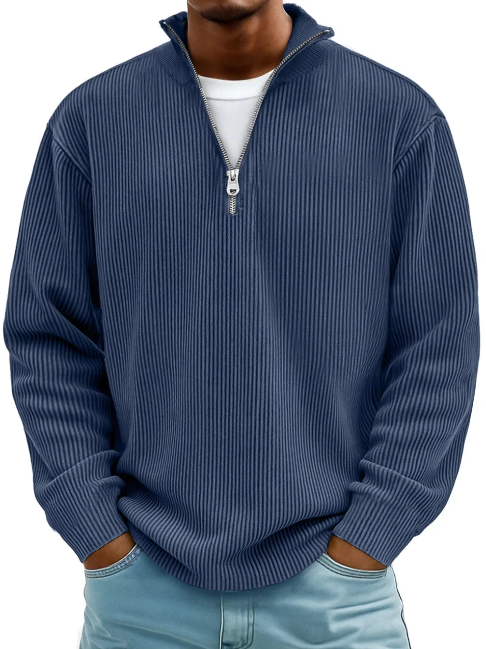 Tulliano - Maglione Moderno Mezza Zip Uomo