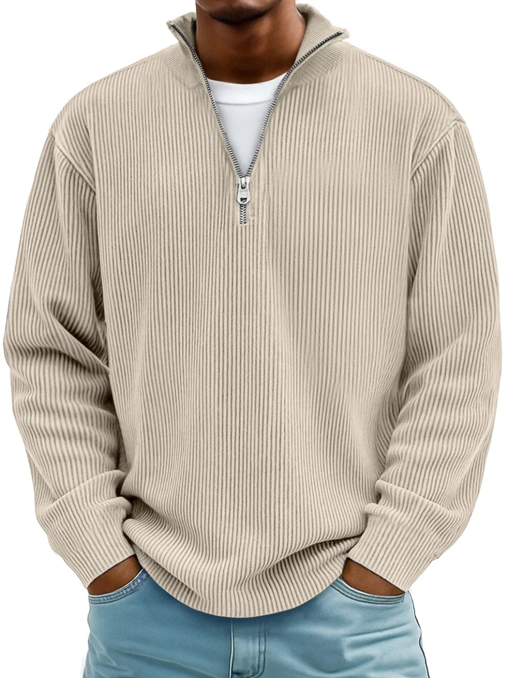 Tulliano - Maglione Moderno Mezza Zip Uomo
