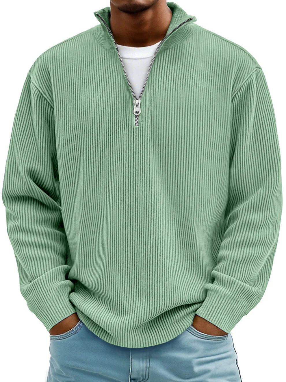 Tulliano - Maglione Moderno Mezza Zip Uomo