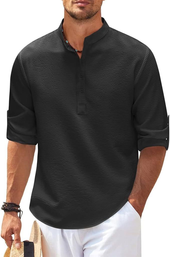Neri – Camicia Con Collo Alla Coreana E Silhouette Slanciata