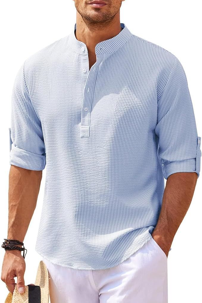 Neri – Camicia Con Collo Alla Coreana E Silhouette Slanciata