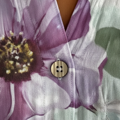 Natalia – Camicia Oversize Con Fantasia Floreale E Bottoni Pratici