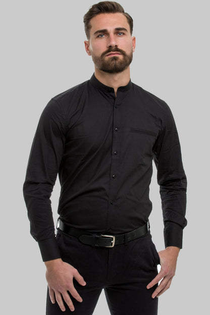 Rolandus - Camicia Coreana Uomo Moderna Colletto Mandarina
