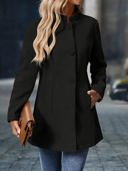 Allegra - Cappotto invernale da donna con bottoni, elegante e versatile per ogni occasione