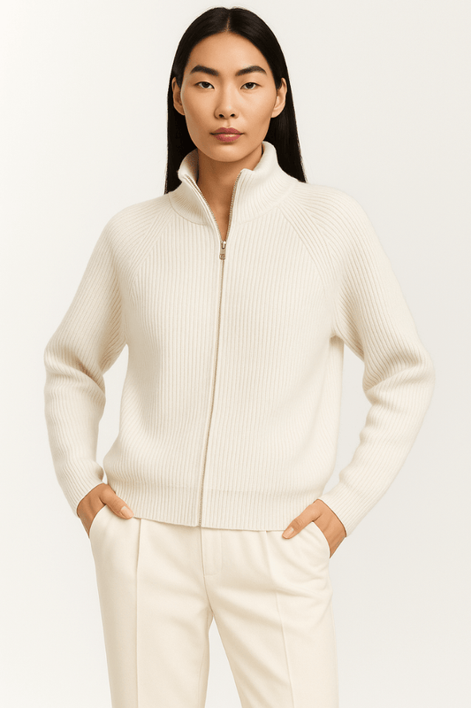 Kassia - Cardigan Donna con Zip Elegante Versatile
