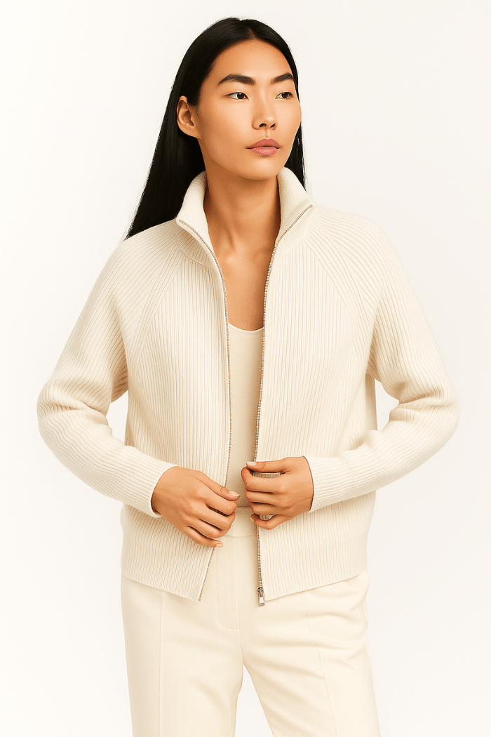 Kassia - Cardigan Donna con Zip Elegante Versatile
