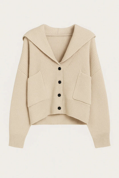 Ester – Cardigan Corto Con Bottoni E Collo Ampio