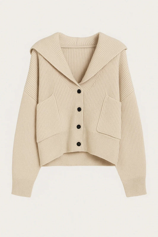 Ester – Cardigan Corto Con Bottoni E Collo Ampio