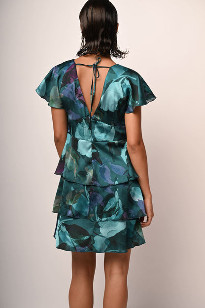 Carolina – Mini Abito a Balze con Stampa Floreale 5