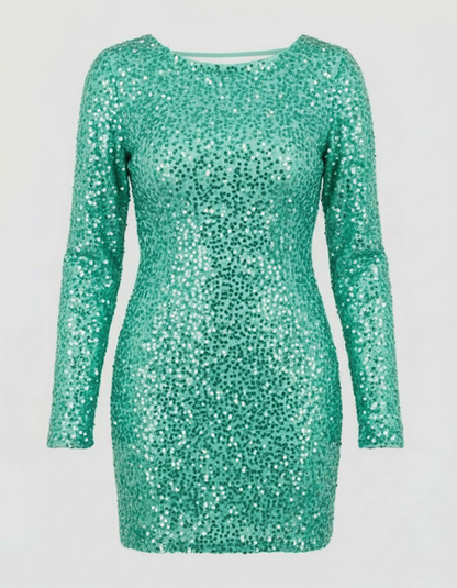 Julietta - Mini Abito Paillettes Schiena Scoperta Donna