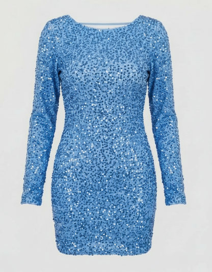 Julietta - Mini Abito Paillettes Schiena Scoperta Donna