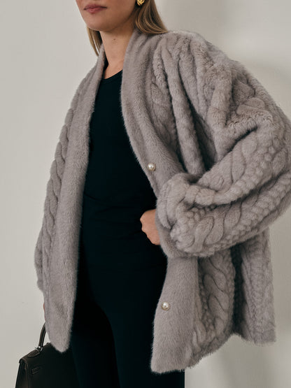 Hanna - Cardigan Invernale con Texture Intrecciata