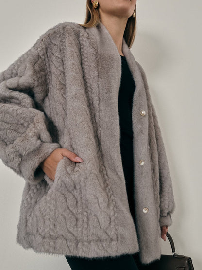 Hanna - Cardigan Invernale con Texture Intrecciata