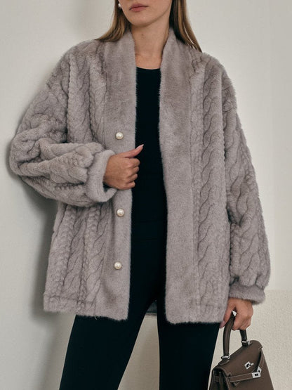 Hanna - Cardigan Invernale con Texture Intrecciata