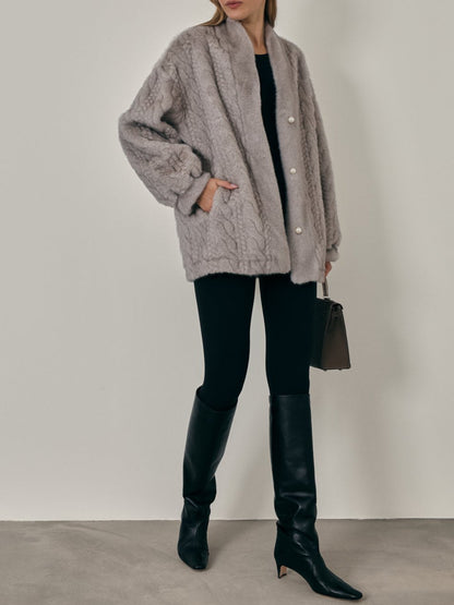 Hanna - Cardigan Invernale con Texture Intrecciata