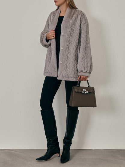 Hanna - Cardigan Invernale con Texture Intrecciata