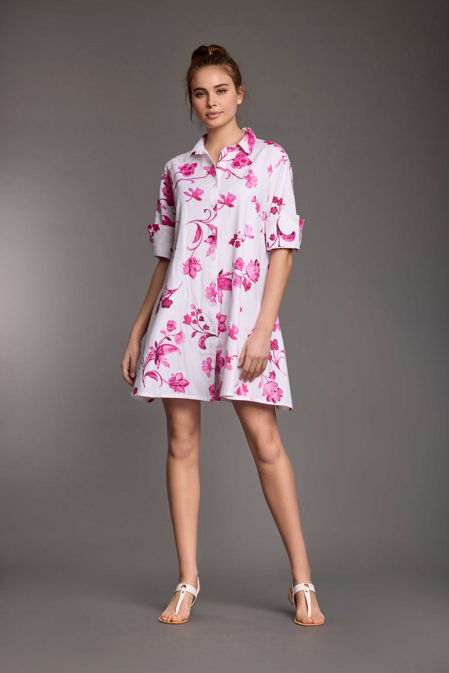 Caterina – Abito Camicia Lino Misto Stile Naturale 2
