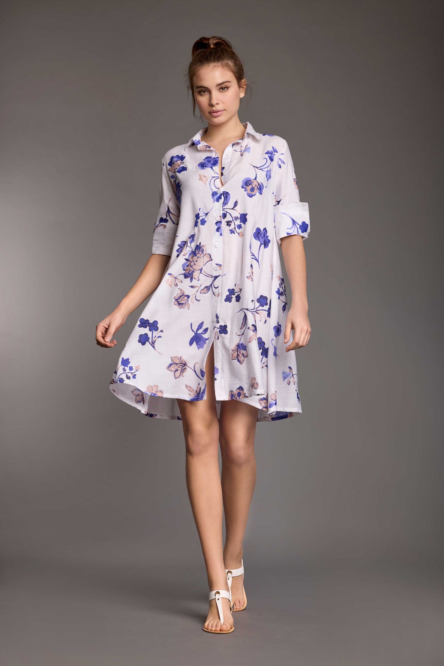 Caterina – Abito Camicia Lino Misto Stile Naturale 4