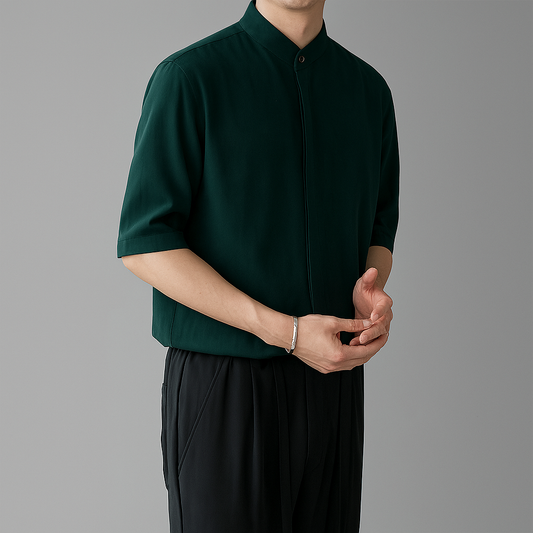 Jonathan – Camicia Con Collo Alla Coreana Dal Taglio Essenziale