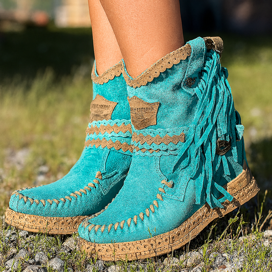 Isabella - Stivali Western Boho con Frange