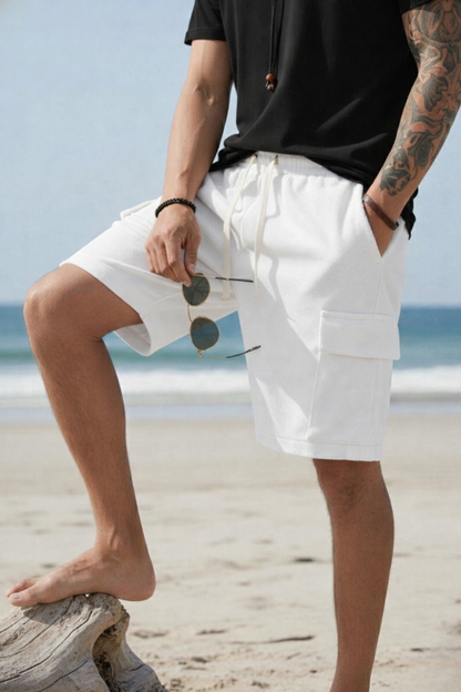 Demetrio - Pantaloncini Cargo Bianco Ottico Uomo