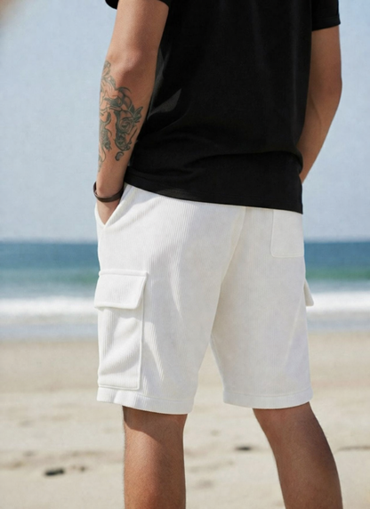 Demetrio - Pantaloncini Cargo Bianco Ottico Uomo