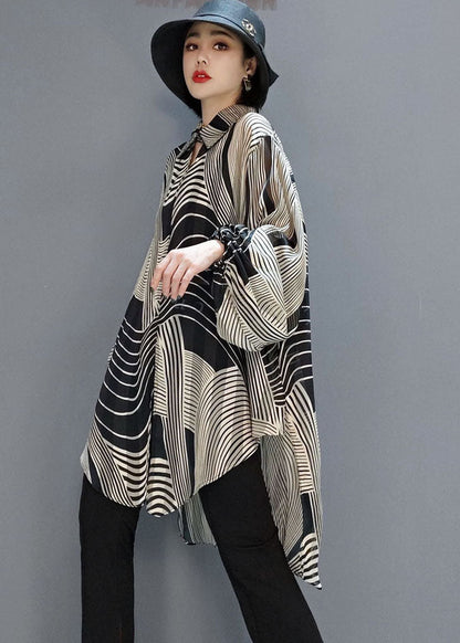Severina - Blusa in chiffon a righe elegante donna