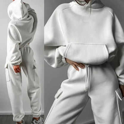 Imelda - Completo Due Pezzi Donna con Felpa e Pantaloni Cargo