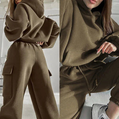 Imelda - Completo Due Pezzi Donna con Felpa e Pantaloni Cargo
