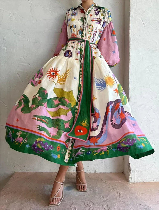 Cinzia - Abito Maxi Elegante Italiano