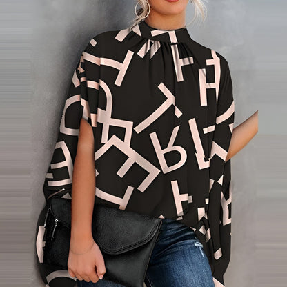 Cinzia – Blusa Donna Elegante Unica e Raffinata Lettera nera