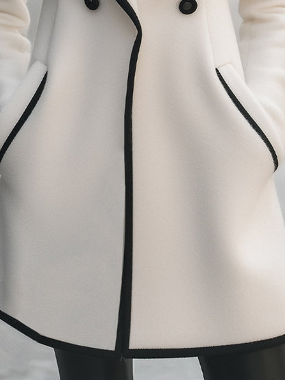 Claudia - Cappotto Donna Bianco Doppio Petto Elegante Bianco