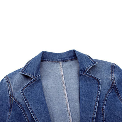 Bianca – Blazer Donna Autunnale in Denim Sartoriale