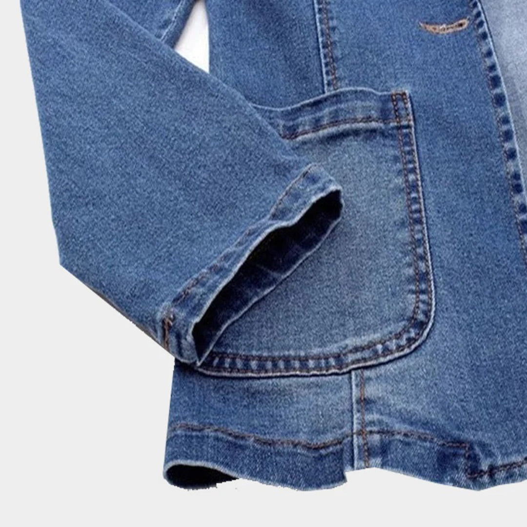 Bianca – Blazer Donna Autunnale in Denim Sartoriale